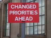 "Danger sign to illustrate copywriting for new businesses"