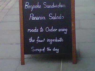 Image of cafe sign in Nottingham